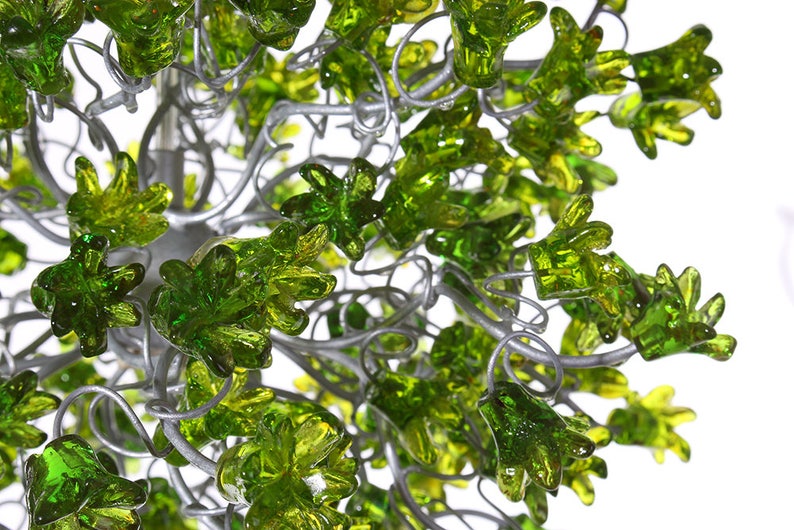 Green Pendant Light, Hanging pendant lighting with Green jumping flowers image 7