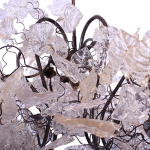 Floral Chandelier: Resin Flowers & Leaves, Dining Room Lighting