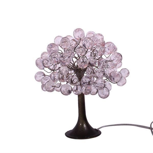 Bedside unique table lamp with Transparent Clear balls, desk lamp with clear bubbles lighter.
