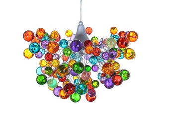 Chandelier with Colorful bubble, modern ceiling light fixture with bubbles for children room or dining room.