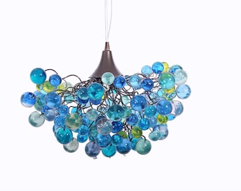Resin Bubble Chandelier, Blue Sea Light, Kids Room Lighting, Dining Room Lamp, Coastal Decor, Housewarming Gift