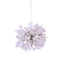 Pendant light with Crystal clear flowers and leaves for hall, bathroom or as a bedside lamp a unique lighting. image 3