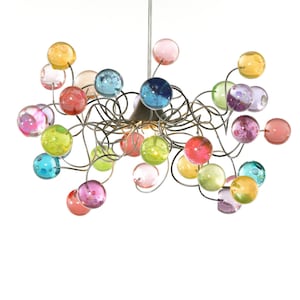 Pastel bubble ceiling lighting, with Pastel color bubbles for girls bedroom, living room or bathroom.