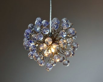 Modern pendant lights with clear bubbles, handmade kitchen pendant light.