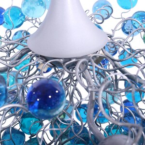 Lighting Chandelier with sea colored bubbles, hanging lamp with different size of bubbles for children room or dining room. image 5