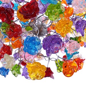 Ceiling Light Fixture with Rainbow color roses Pendent Light for hall, bathroom or bedroom. image 9