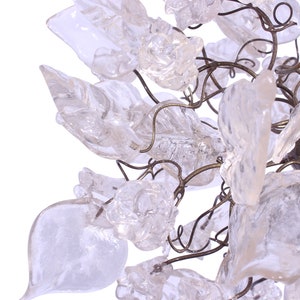 Pendant light with Crystal clear flowers and leaves for hall, bathroom or as a bedside lamp a unique lighting. image 7