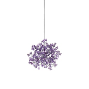 Hanging Pendant light with Violet jumping flowers for hall, bedroom,a unique pendant light