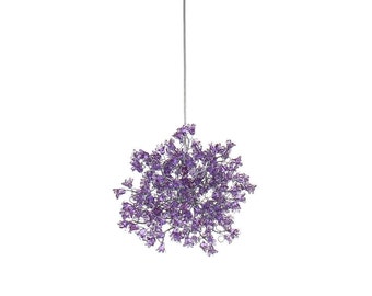 Hanging Pendant light with Violet jumping flowers for hall, bedroom,a unique pendant light