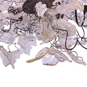 Floral Chandelier: Resin Flowers & Leaves, Dining Room Lighting