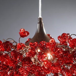 Modern Hanging Light with Red flowers for living room, bedroom, Dining Room. image 2