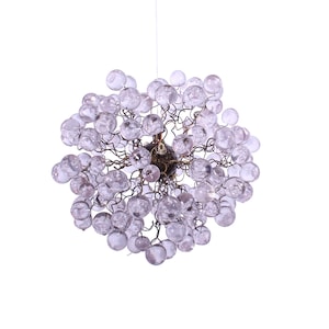 Modern pendant lights with clear bubbles, handmade kitchen pendant light.