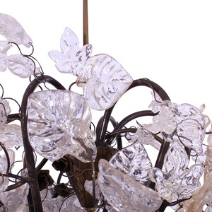 Floral Chandelier: Resin Flowers & Leaves, Dining Room Lighting