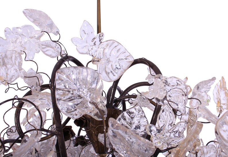 Floral Chandelier: Resin Flowers & Leaves, Dining Room Lighting