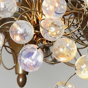 Hanging Chandelier Lighting with Transparent clear bubbles 3 arms chandelier lamp, for Dining table or bedroom. image 5