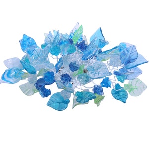 Modern Wall Sconce light with Blue color flowers and leaves for hall living room, toilet