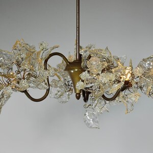 Floral Chandelier: Resin Flowers & Leaves, 3-Arm Dining Room Lighting