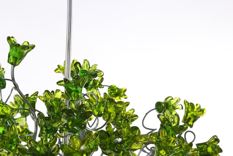 Green Pendant Light, Hanging pendant lighting with Green jumping flowers image 6