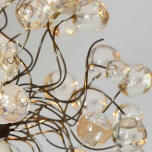 Hanging Chandelier Lighting with Transparent clear bubbles 3 arms chandelier lamp, for Dining table or bedroom. image 4