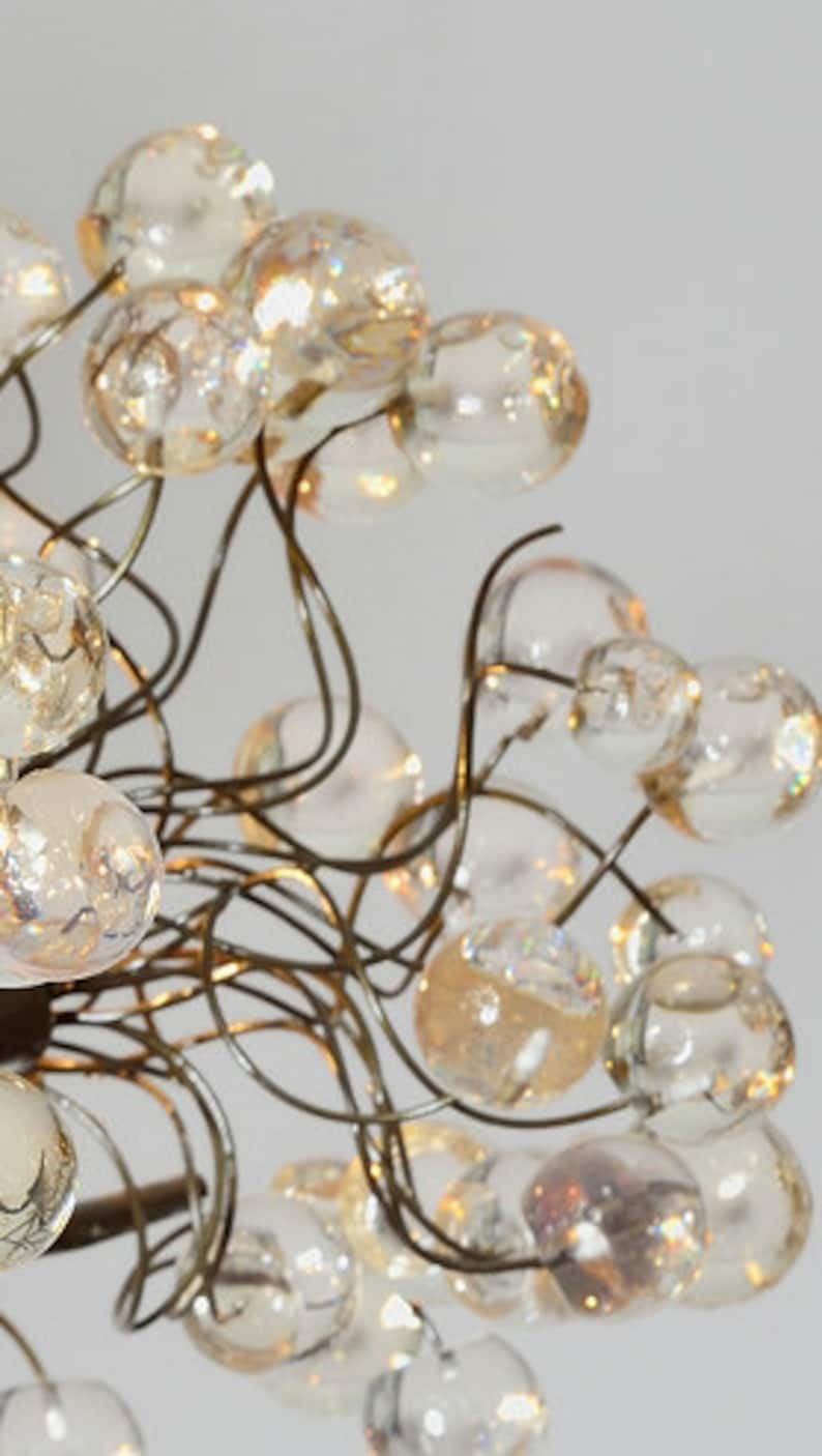 Hanging Chandelier Lighting with Transparent clear bubbles 3 arms chandelier lamp, for Dining table or bedroom. image 4
