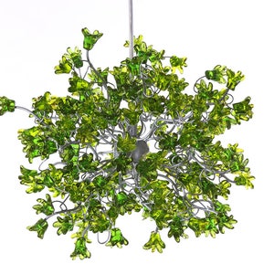Green Pendant Light, Hanging pendant lighting with Green jumping flowers image 5