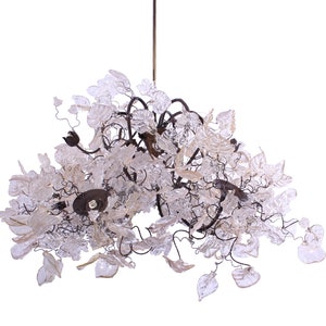 Floral Chandelier: Resin Flowers & Leaves, Dining Room Lighting