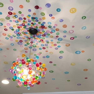 Modern Lighting with colorful bubbles Ceiling pendant lights fixture for girls bedroom, toilet or bath. image 8