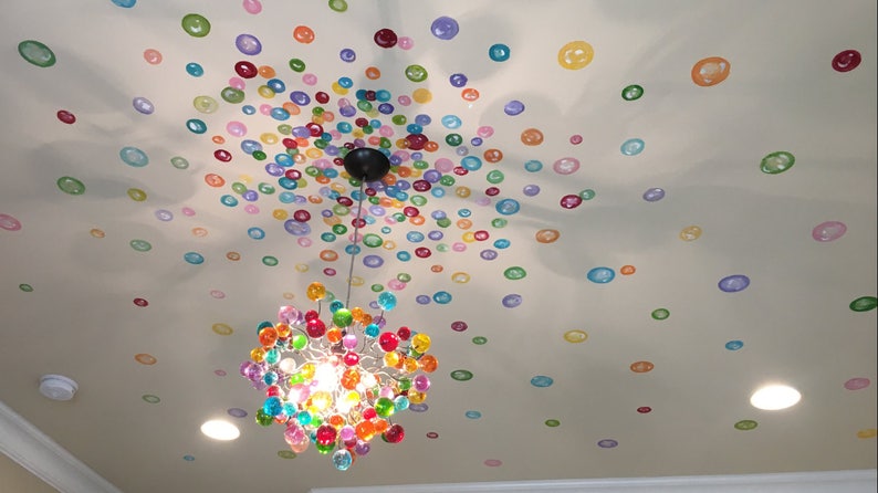 Modern Lighting with colorful bubbles Ceiling pendant lights fixture for girls bedroom, toilet or bath. image 8