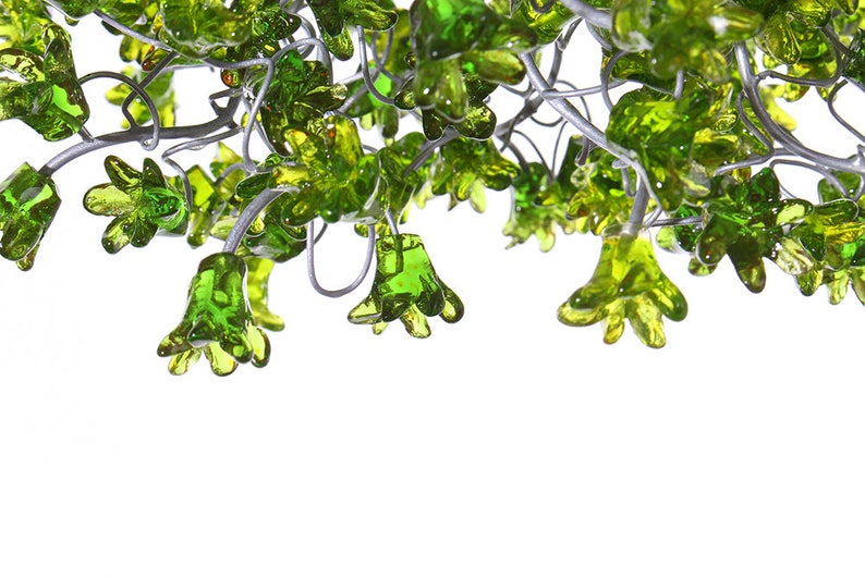 Green Pendant Light, Hanging pendant lighting with Green jumping flowers image 9