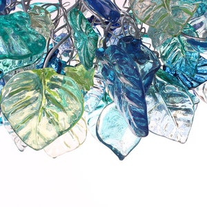 Unique Chandelier with Sea color flowers and leaves for Dining Room, hall or bedroom. image 9