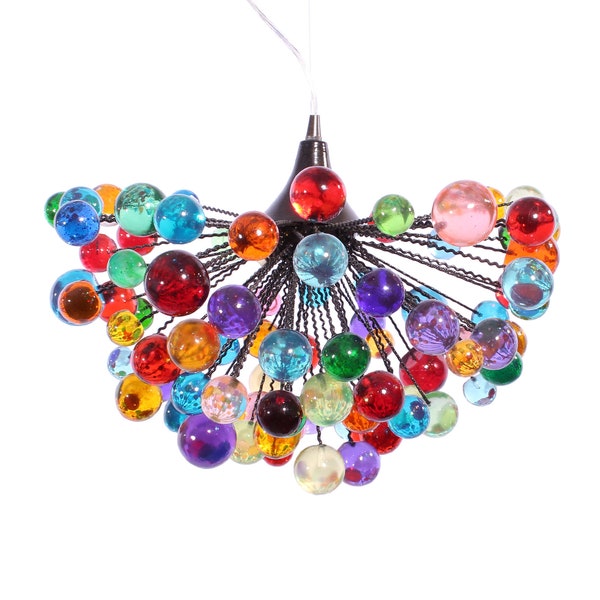 Multicolored bubbles light fixture with different size of bubbles for children room