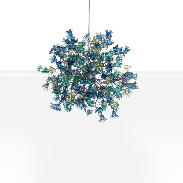 Hand made Hanging pendant Lighting with sea color flowers