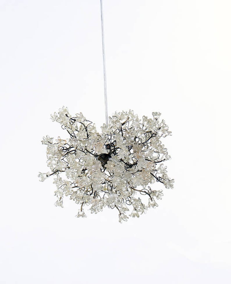 Clear Pendant Light Fixture With Transpa Flowers Lighting Bedside Lamp