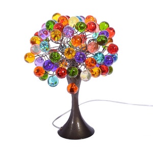 modern bedside lamp with Multicolored bubbles, unique table lamp, colorful bubbles light for desk or bedside table. image 2