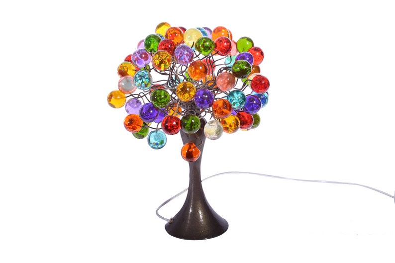 modern bedside lamp with Multicolored bubbles, unique table lamp, colorful bubbles light for desk or bedside table. image 2