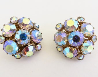 Elegant /& Glamorous Vintage Signed Weiss Rhinestone Earrings Designer Clip On Earrings A great gift or keep for yourself!