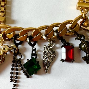 Juicy Couture Charm Bracelet, Eight Dangle Charma, Double Box Chain, Vintage Designer Jewelry