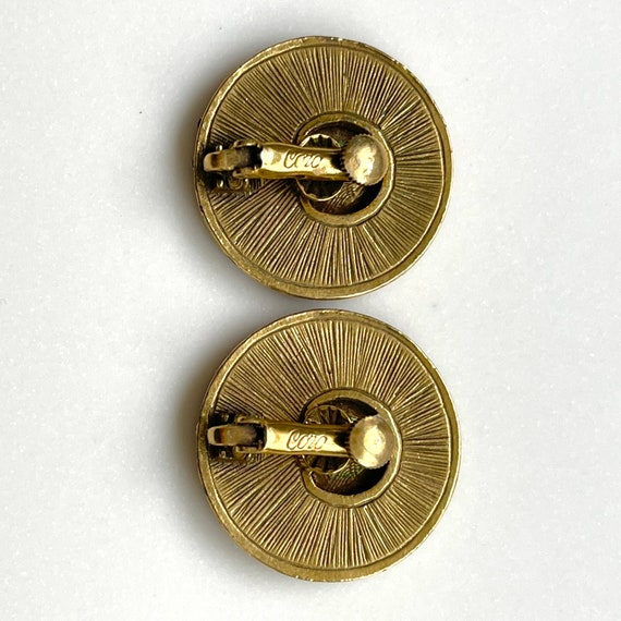 Coro Elizabeth ll Coin Earrings, Mid Century Hera… - image 5