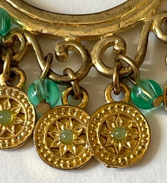 Boho Coin & Bead Chandelier Earrings, Boho Dangle… - image 4