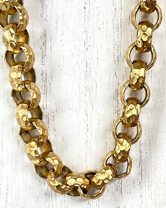 Vintage Givenchy Necklace, Chunky Gold Necklace, … - image 1