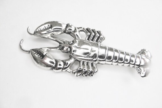 Sterling Lobster Brooch, Vintage Silver Lobster Pi
