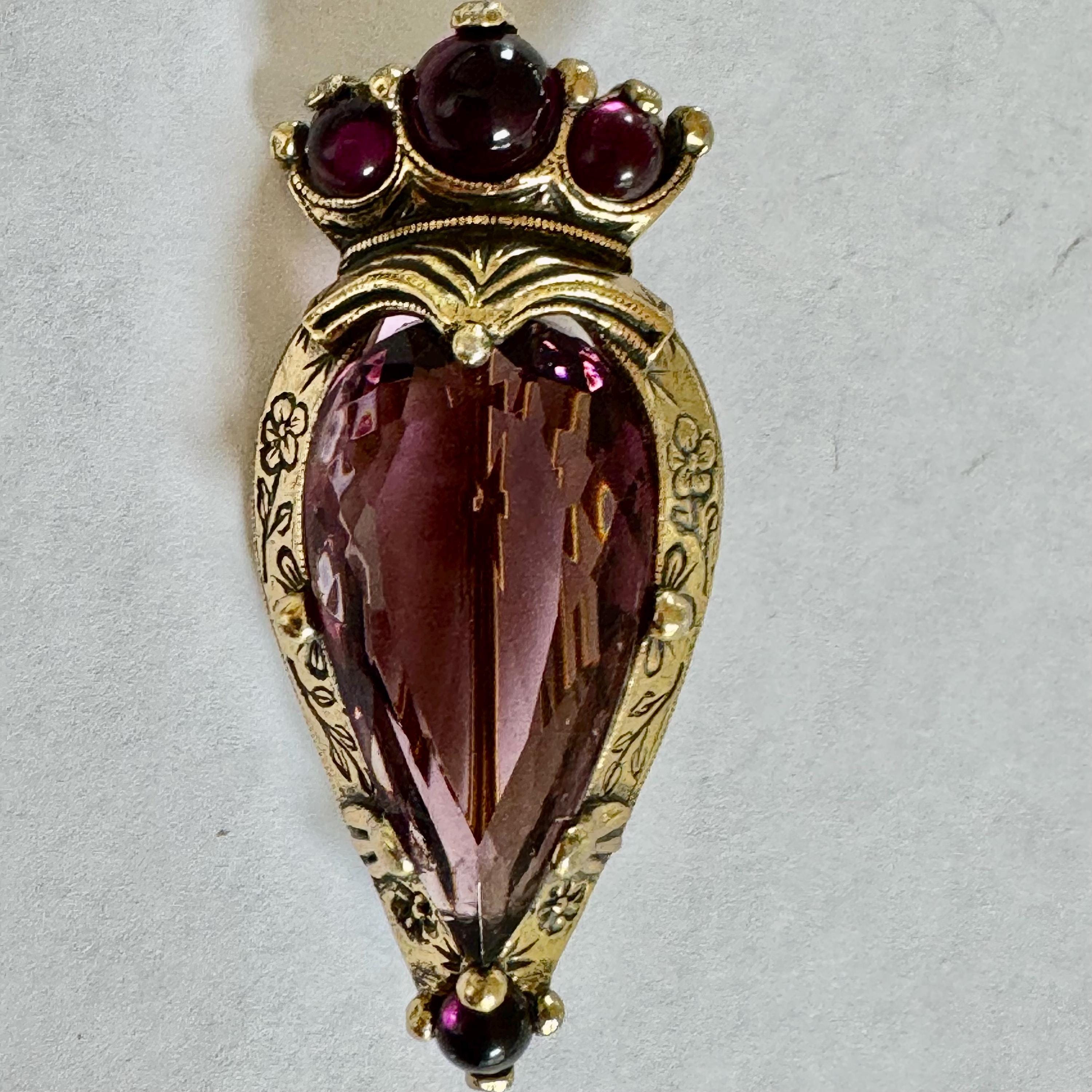 Vintage Miracle Celtic Luckenbooth Brooch, Scottish Amethyst Crown