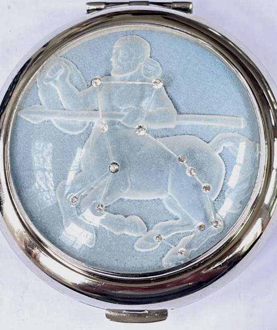 Vintage Estee Lauder Star Series Constellation Compact, 1990s Celestial Powder Case, Rhinestone Stars,