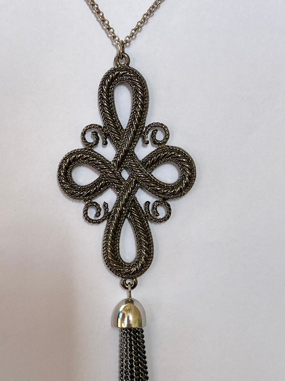 Celtic Knot Tassel Necklace, Celtic Knot Pendant, 