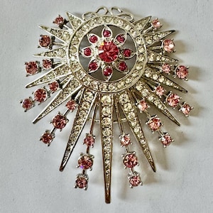 Camrose Kross Jackie Kennedy Brooch, JBK Czarina Brooch Pin, Large and Dramatic Atomic Pin, Original Box, Papers, Designer Signed Jewelry