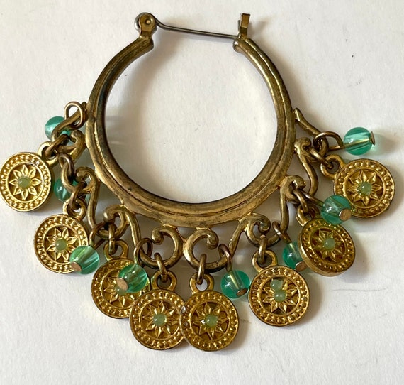 Boho Coin & Bead Chandelier Earrings, Boho Dangle… - image 3