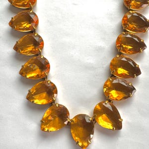 Vintage J Crew Choker Necklace, Honey Gold Lucite Teardrops