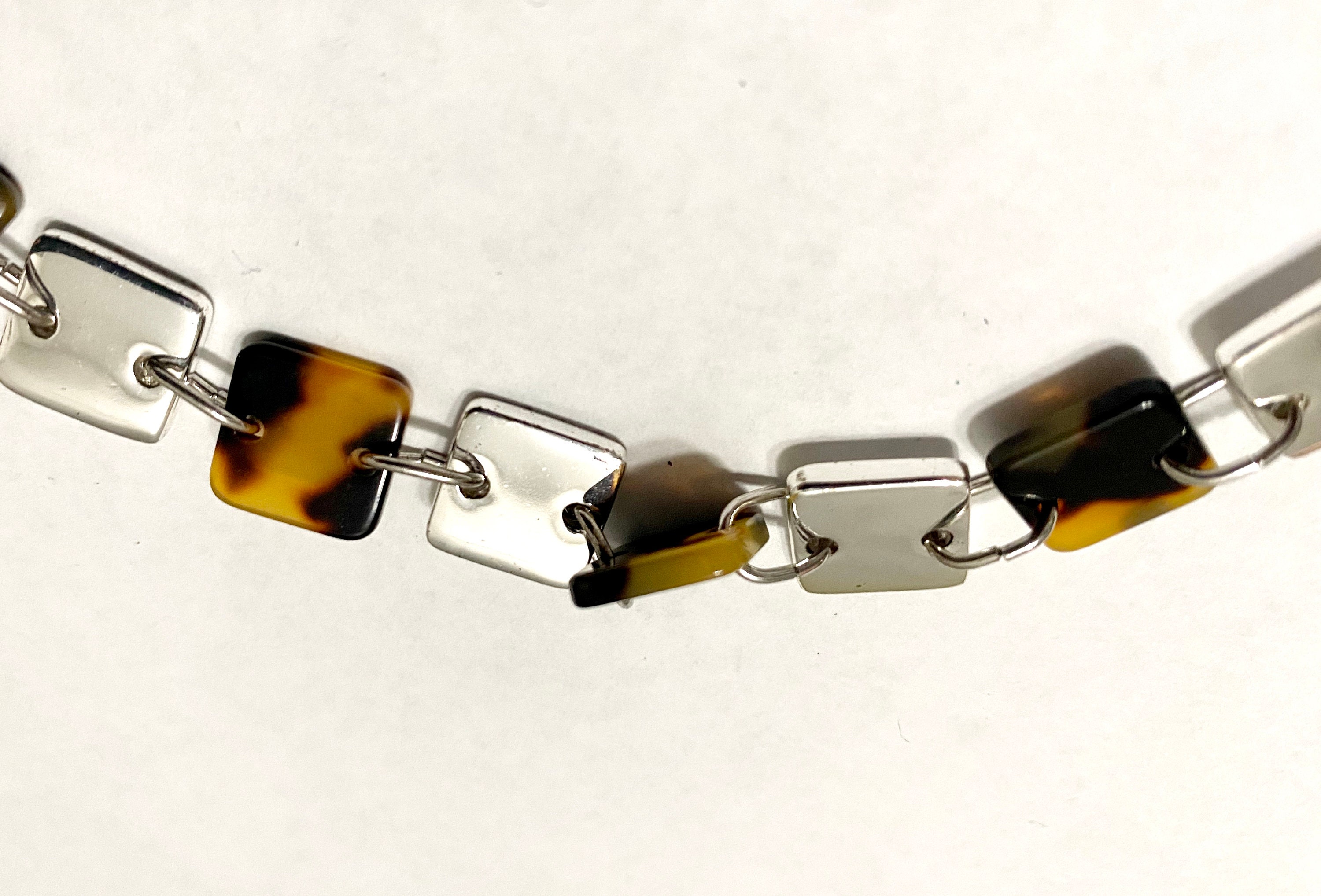 Vintage Ralph Lauren Choker Necklace Silver and Tortoise Etsy