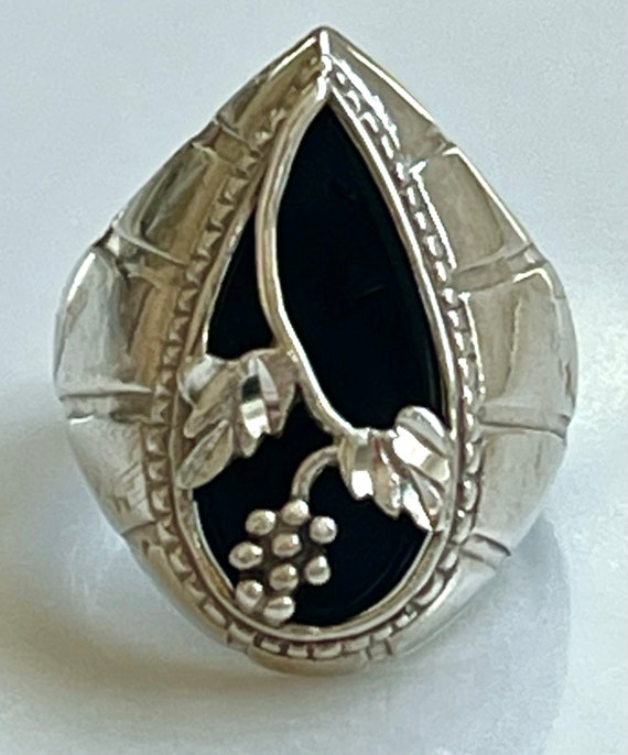 Carolyn Pollack Sterling Onyx Ring, Sterling Silv… - image 2
