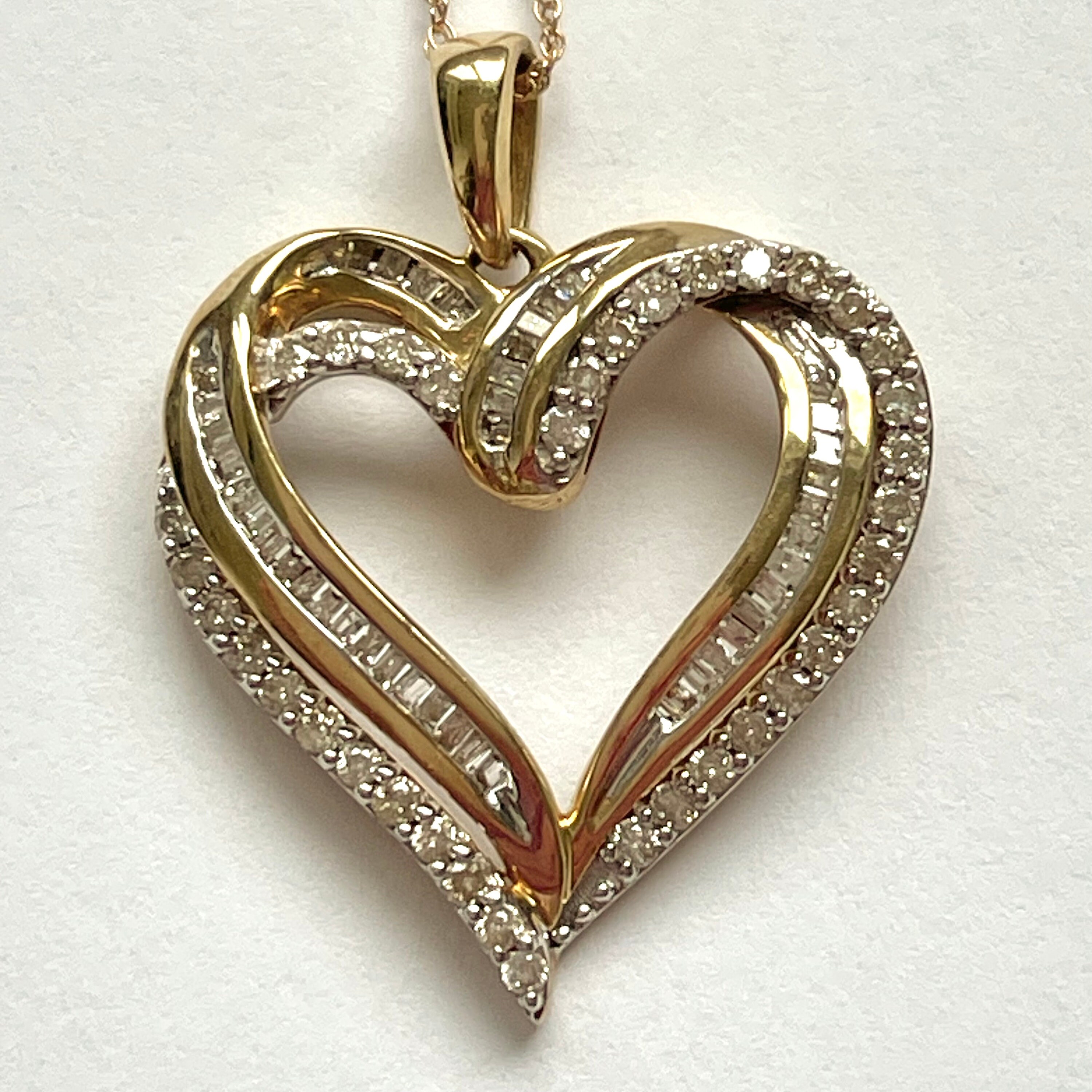 Baguette heart pendant discount